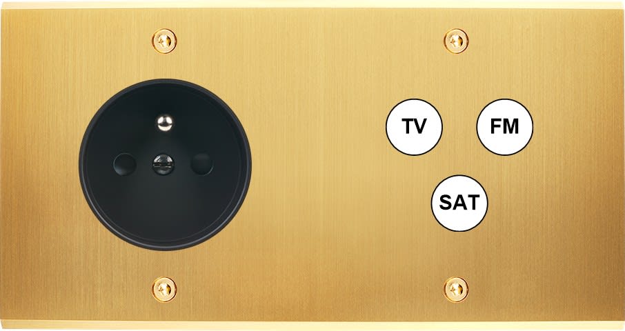 MODELEC - Façade Confidence Laiton Satine Double Horizontale PC C3 à Vis