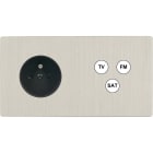 MODELEC - Façade "M" Nickel Brosse Double Horizontale 1 Prise 1 Tv-Fm-Sat magnétique