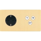 MODELEC - Façade "M" Laiton Brosse Double Horizontale 1 Prise Schuko 1 Tv-Fm-Sat magnétiq