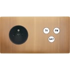 MODELEC - Façade "M" Laiton Vieux Bronze Double Horizontale 1 Prise 1 Tv-Fm-Sat magnétique