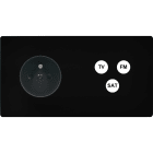 MODELEC - Facade M Noir Mat Double Horizontale 1 Prise 1 Tv-Fm-Sat magnetique