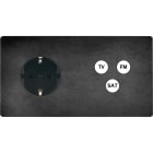 MODELEC - Façade "M" Acier Verni Double Horizontale 1 Prise Schuko 1 Tv-Fm-Sat magnétique