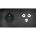 MODELEC - Façade "M" Acier Verni Double Horizontale 1 Prise 1 Tv-Fm-Sat magnétique