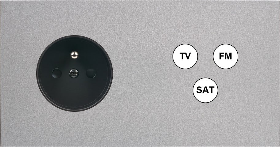 MODELEC - Façade Désir Alu Mat Double Horizontale PC Tv-Fm-Sat