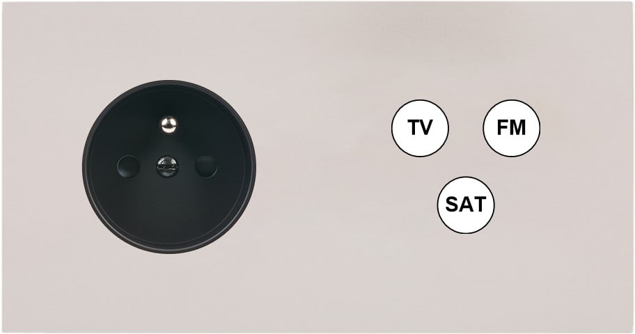 MODELEC - Façade Désir Gris Perle Mat Double Horizontale PC Tv-Fm-Sat