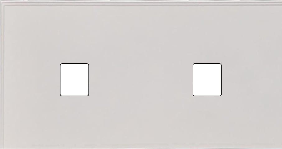 MODELEC - Façade Empreintes ANGLE Blanc Double Horizontale 1 Média 1 Média, magnétique