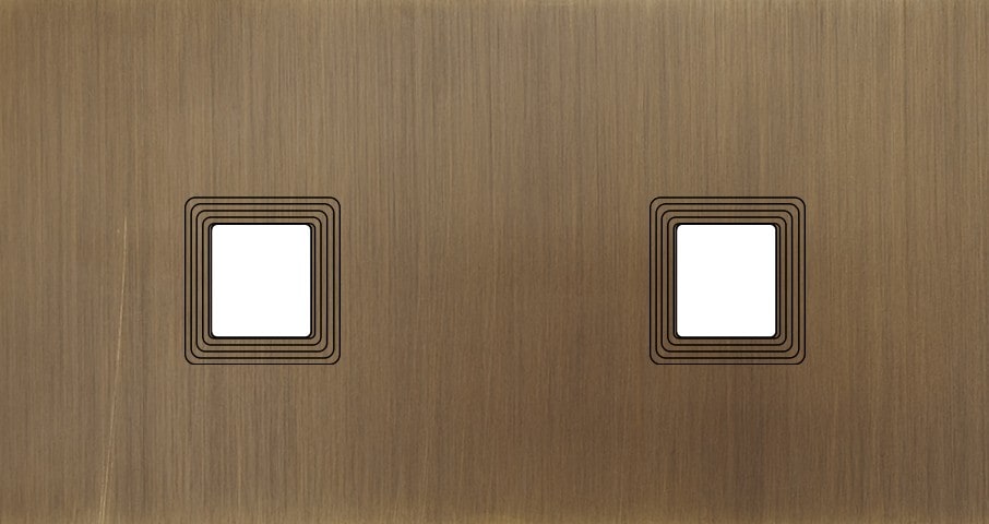 MODELEC - Façade Empreintes VOLUME Vieux Bronze Double Horizontale 1 Média 1 Média, mag