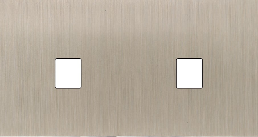 MODELEC - Façade Empreintes PLAN Nickel Satiné Double Horizontale 1 Média 1 Média, mag