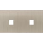 MODELEC - Façade Empreintes PLAN Nickel Satiné Double Horizontale 1 Média 1 Média, mag