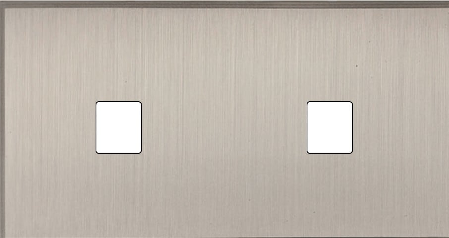 MODELEC - Façade Empreintes ANGLE Nickel Satiné Double Horizontale 1 Média 1 Média, mag