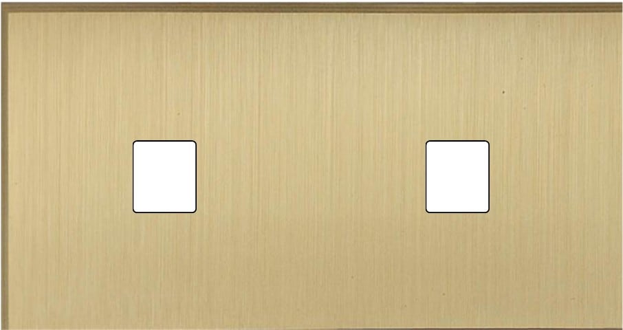 MODELEC - Façade Empreintes ANGLE Laiton Satiné Double Horizontale 1 Média 1 Média, mag