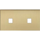 MODELEC - Façade Empreintes ANGLE Laiton Satiné Double Horizontale 1 Média 1 Média, mag