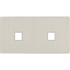 MODELEC - Façade "M" Nickel Brosse Double Horizontale 1 Media 1 Media magnétique