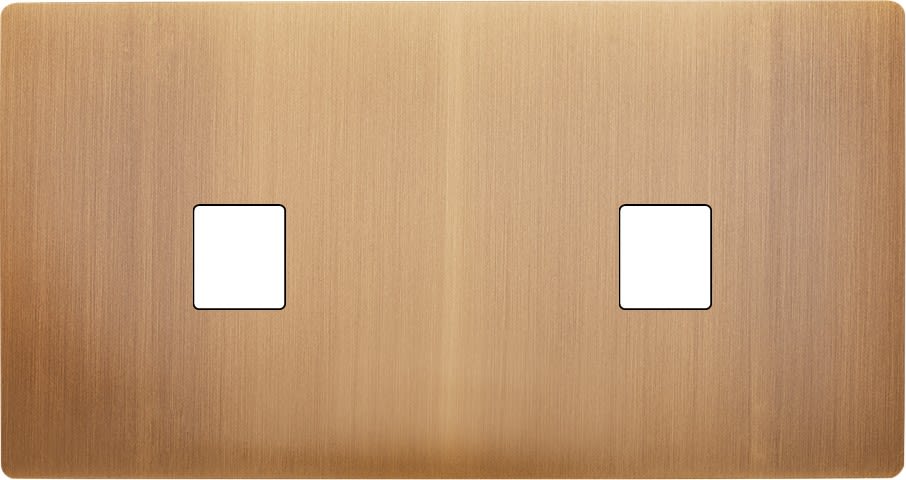 MODELEC - Façade "M" Laiton Vieux Bronze Double Horizontale 1 Media 1 Media magnétique