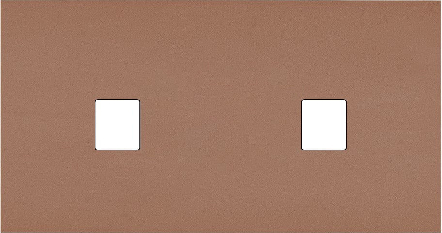 MODELEC - Façade Désir Moka Mat Double Horizontale 1 Media 1 Media