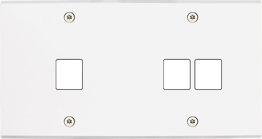 MODELEC - Façade Confidence Laiton Blanc Mat Double Horizontale M1 M2 à Vis