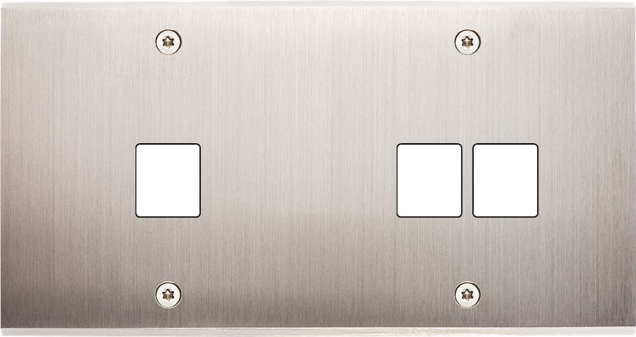 MODELEC - Façade Confidence Laiton Nickel Satine Double Horizontale M1 M2 à Vis