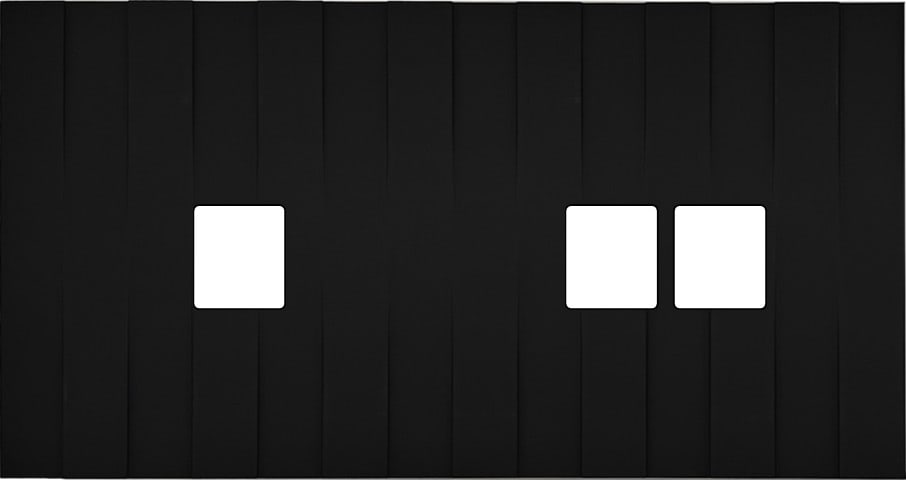 MODELEC - Façade Empreintes LIGNE Noir Double Horizontale 1 Média 2 Média, magnétique