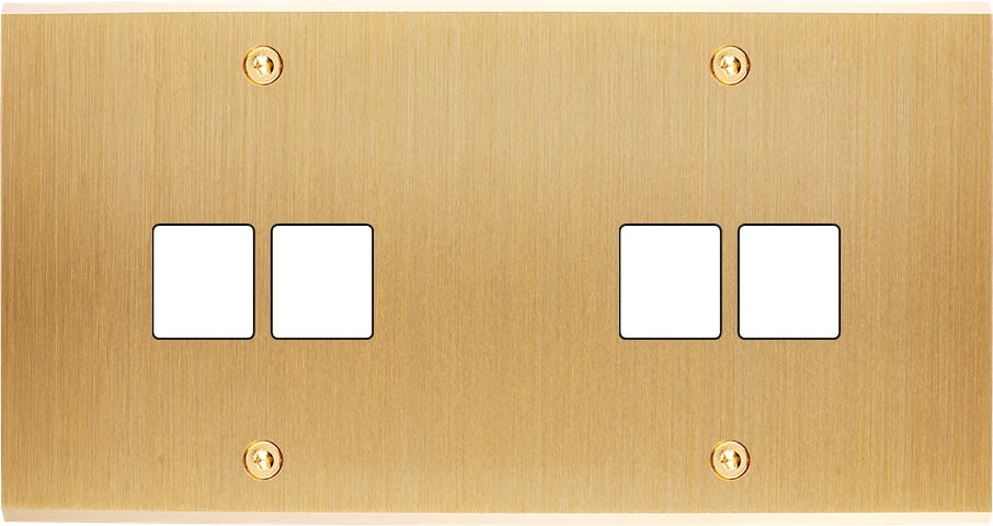 MODELEC - Façade Confidence Laiton Brosse Double Horizontale M2 M2 à Vis