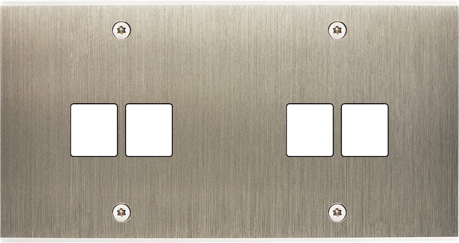 MODELEC - Façade Confidence Laiton Acier Brosse Double Horizontale M2 M2 à Vis