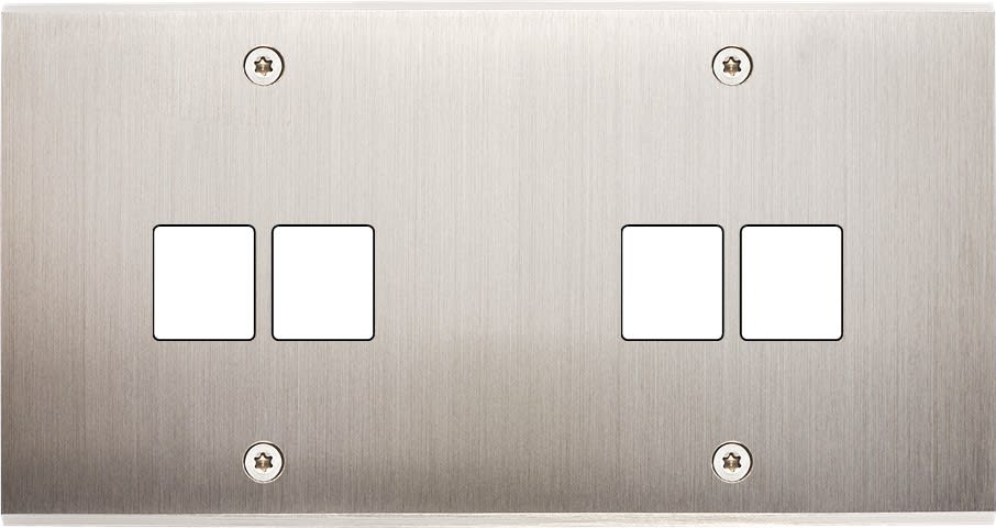 MODELEC - Façade Confidence Laiton Nickel Satine Double Horizontale M2 M2 à Vis