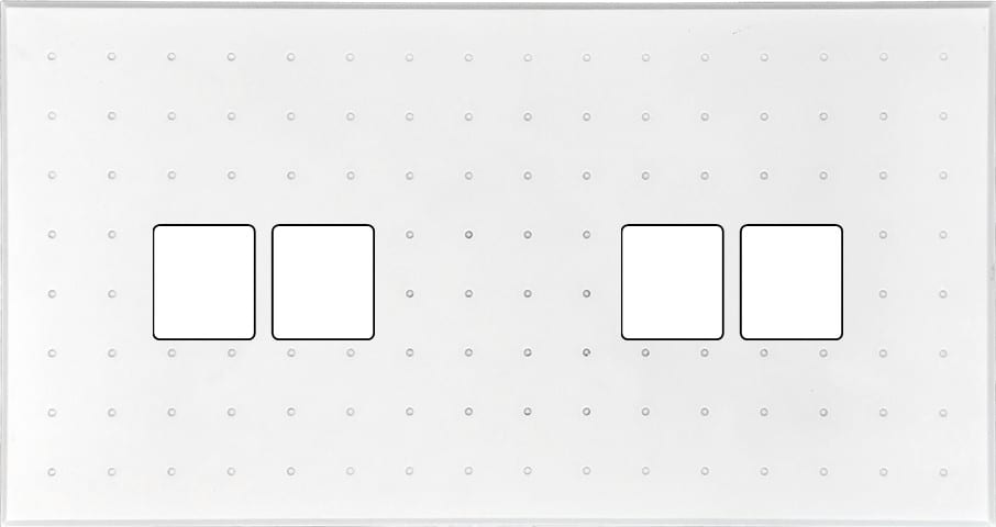 MODELEC - Façade Empreintes POINT Blanc Double Horizontale 2 Doubles Média, magnétique