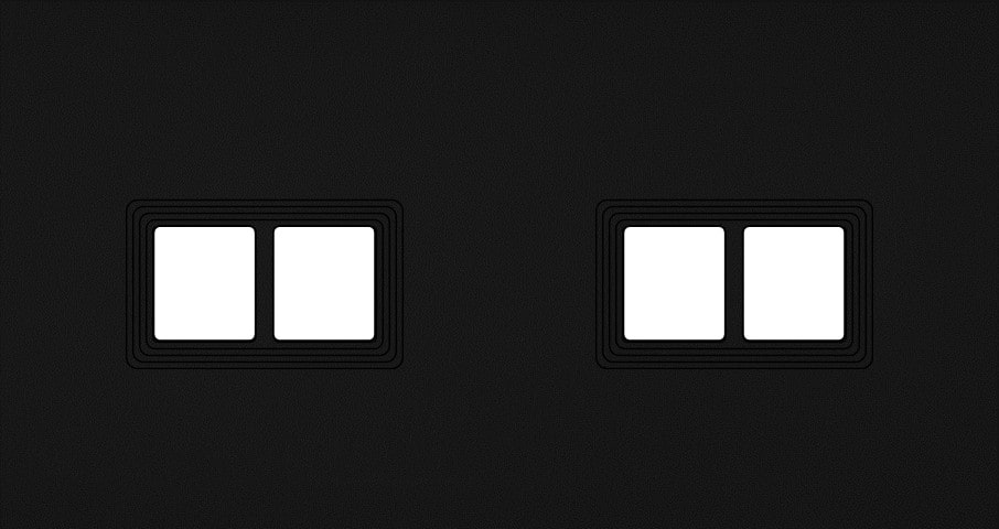 MODELEC - Façade Empreintes VOLUME Noir Double Horizontale 2 Doubles Média, magnétique