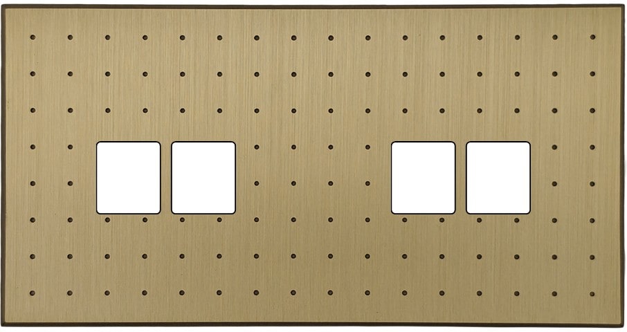 MODELEC - Façade Empreintes POINT Laiton Satiné Double Horizontale 2 Doubles Média, mag