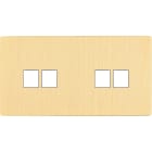 MODELEC - Façade "M" Laiton Brosse Double Horizontale 2 Media 2 Media magnétique