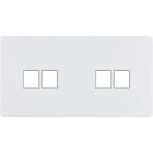 MODELEC - Façade "M" Blanc Mat Double Horizontale 2 Media 2 Media magnétique