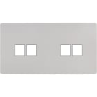 MODELEC - Façade "M" Nickel Sable Double Horizontale 2 Media 2 Media magnétique