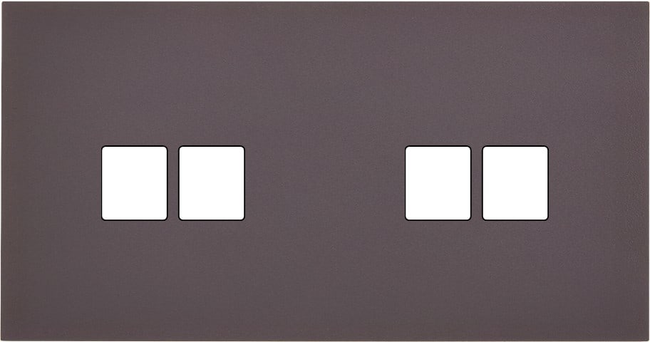 MODELEC - Façade Désir Anthracite Mat Double Horizontale 2 Medias 2 Medias
