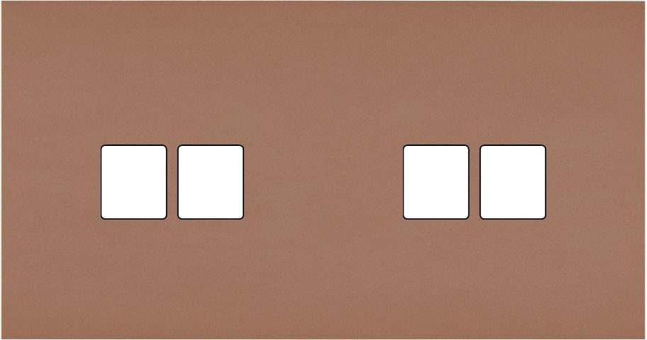 MODELEC - Façade Désir Moka Mat Double Horizontale 2 Medias 2 Medias