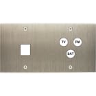 MODELEC - Façade Confidence Laiton Acier Brosse Double Horizontale M1 C3 à Vis
