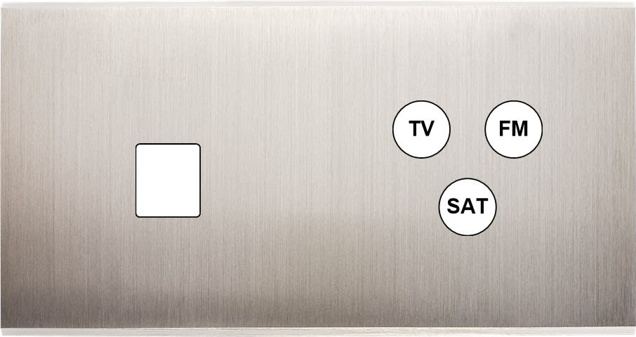 MODELEC - Façade Confidence Laiton Nickel Sat Double Horizontale M1 C3