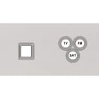 MODELEC - Façade Empreintes VOLUME Blanc Double Horizontale Média Prise TV FM SAT, mag
