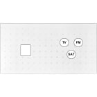 MODELEC - Façade Empreintes POINT Blanc Double Horizontale Média Prise TV FM SAT, mag