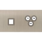 MODELEC - Façade Empreintes VOLUME Nickel Satiné Double Horiz Média Prise TV FM SAT M