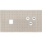 MODELEC - Façade Empreintes POINT Nickel Satiné Double Horizontale Média Prise TV FM SAT M