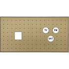 MODELEC - Façade Empreintes POINT Laiton Satiné Double Horizontale Média Prise TV FM SAT M
