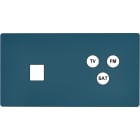 MODELEC - Façade "M" Gris Mat Double Horizontale 1 Media 1 Tv-Fm-Sat magnétique