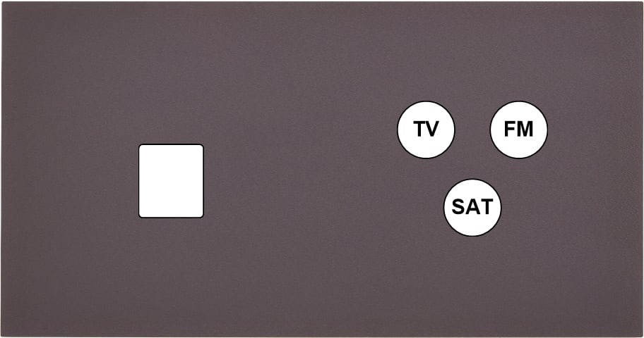 MODELEC - Façade Désir Anthracite Mat Double Horizontale 1 Media Tv-Fm-Sat