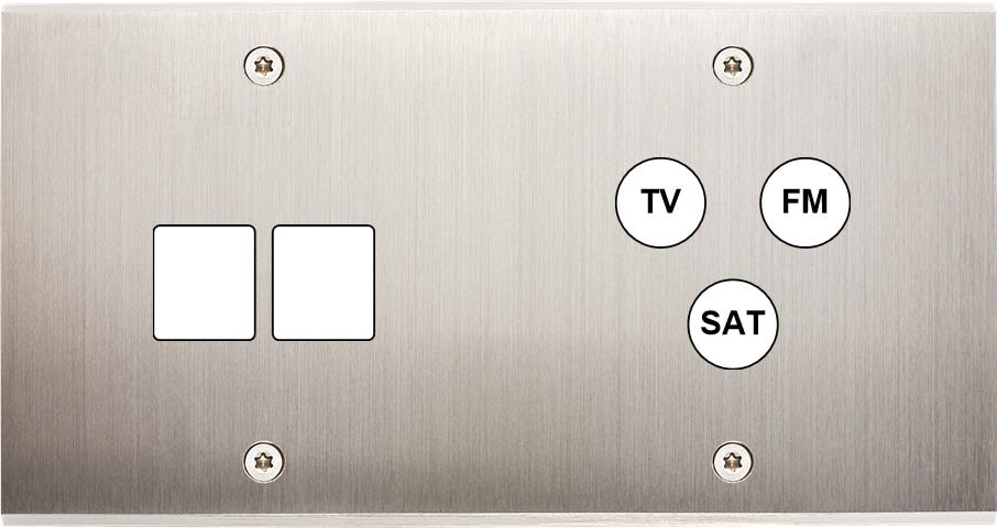 MODELEC - Façade Confidence Laiton Nickel Satine Double Horizontale M2 C3 à Vis