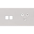 MODELEC - Façade Empreintes PLAN Blanc Double Horizontale Double Média Prise TV FM SAT M