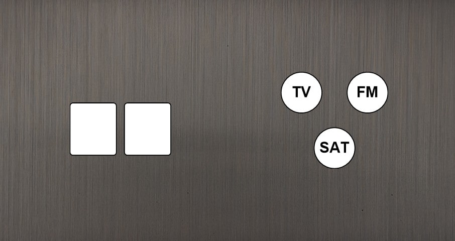MODELEC - Façade Empreintes PLAN Canon de Fusil Double Horiz Double Média TV FM SAT M