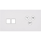 MODELEC - Façade Désir Blanc Mat Double Horizontale 2 Medias Tv-Fm-Sat