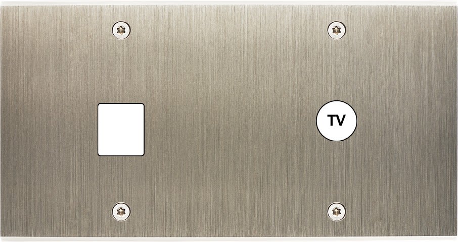 MODELEC - Façade Confidence Laiton Acier Brosse Double Horizontale M1 C1 Vis