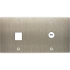 MODELEC - Façade Confidence Laiton Acier Brosse Double Horizontale M1 C1 Vis