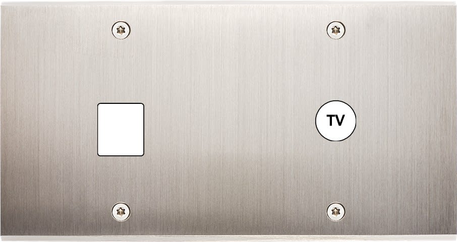 MODELEC - Façade Confidence Laiton Nickel Satine Double Horizontale M1 C1 Vis