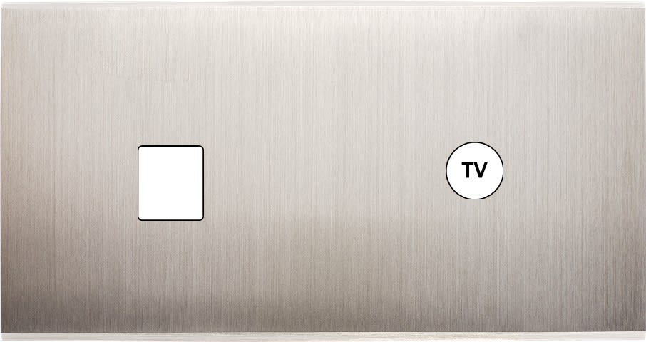 MODELEC - Façade Confidence Laiton Nickel Satine Double Horizontale 3 Basculeurs PC